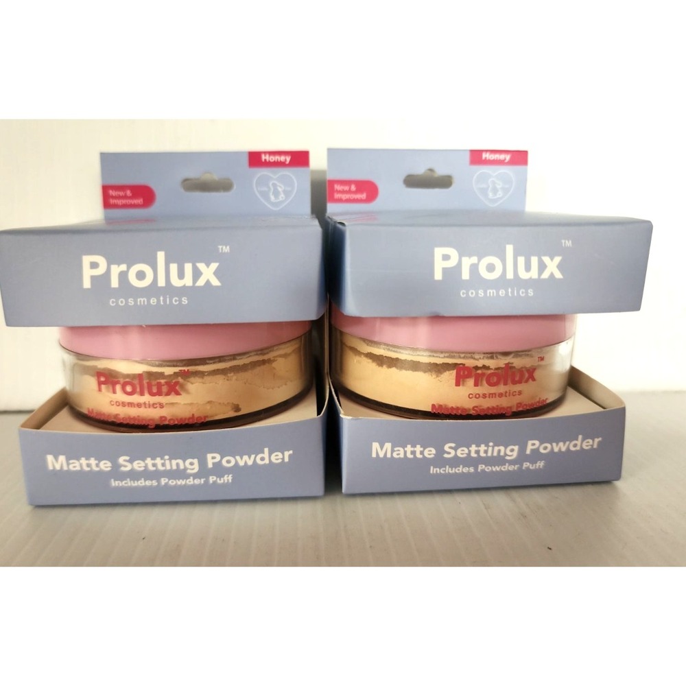 PROLUX Cosmetics Matte Setting Powder With Puff ~ Honey (2)   New